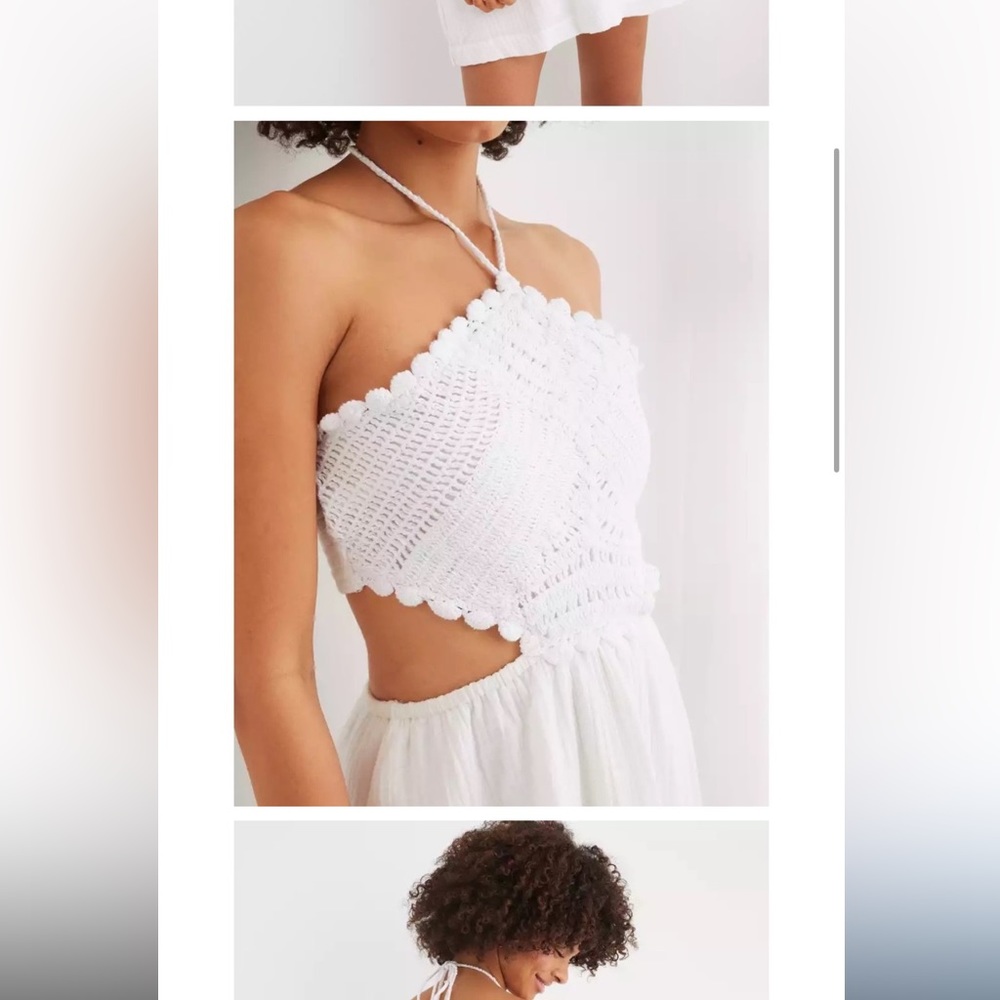 NWT Aerie Pool To Party Crochet Halter mini dress sz M